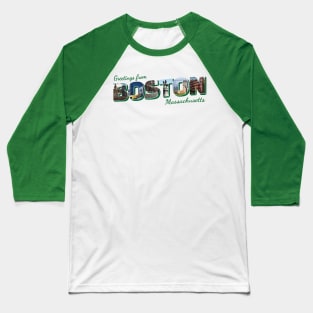 Greetings from Boston in Massachusetts Vintage style retro souvenir Baseball T-Shirt